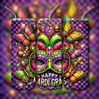 Mardi Gras Tumbler