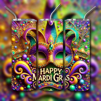 Mardi Gras Tumbler