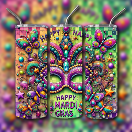 Mardi Gras Tumbler
