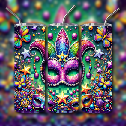 Mardi Gras Tumbler