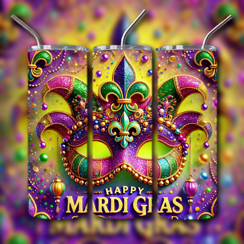Mardi Gras Tumbler