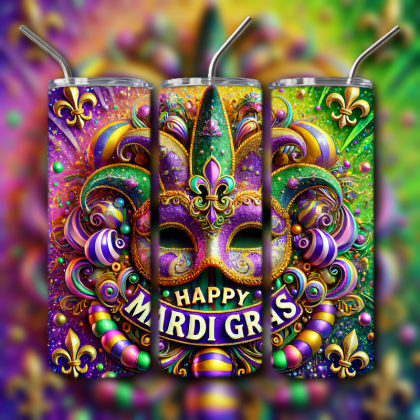 Mardi Gras Tumbler