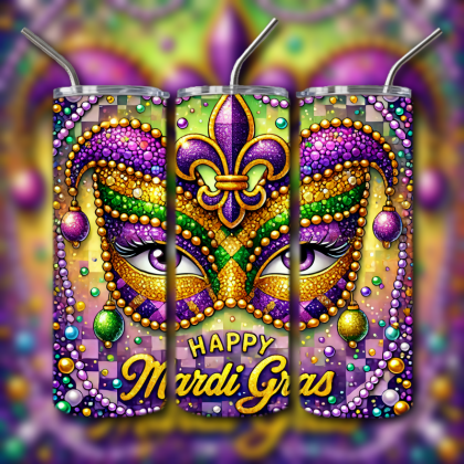 Mardi Gras Tumbler