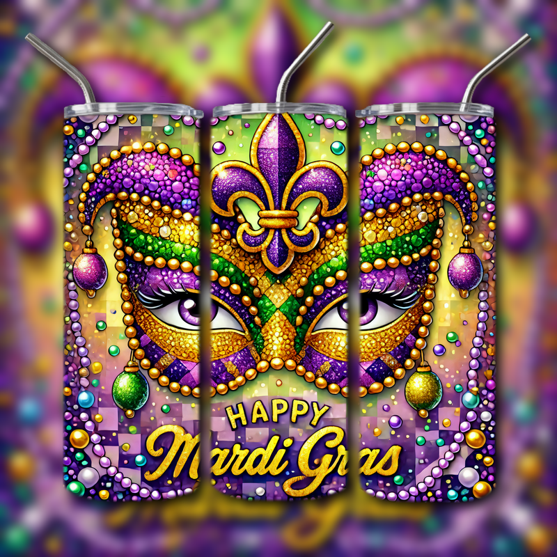 Mardi Gras Tumbler