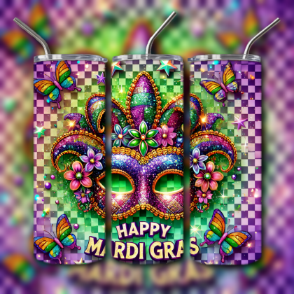 Mardi Gras Tumbler