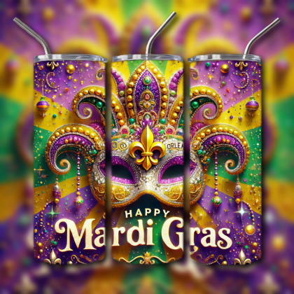 Mardi Gras Tumbler
