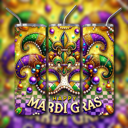 Mardi Gras Tumbler
