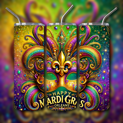 Mardi Gras Tumbler