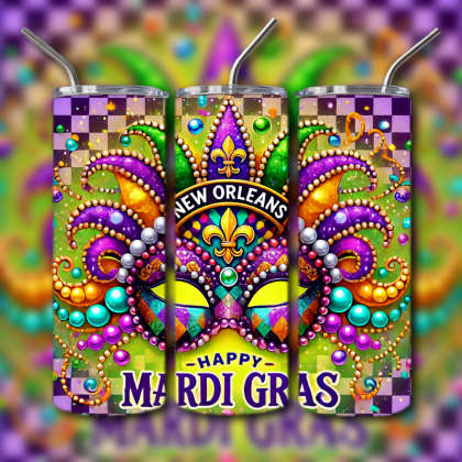 Mardi Gras Tumbler