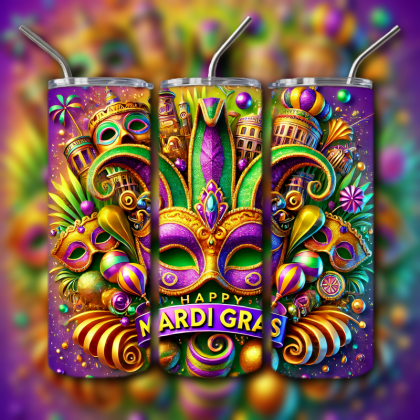 Mardi Gras Tumbler
