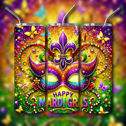 Mardi Gras Tumbler