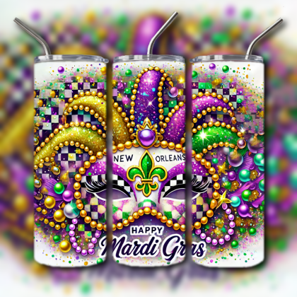 Mardi Gras Tumbler