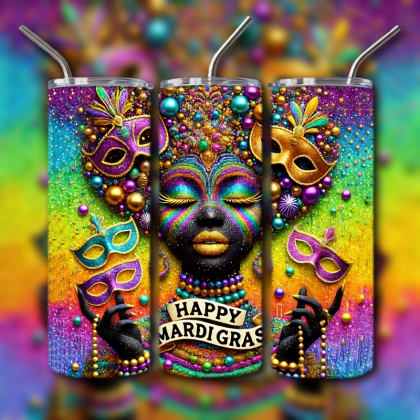 Mardi Gras Tumbler