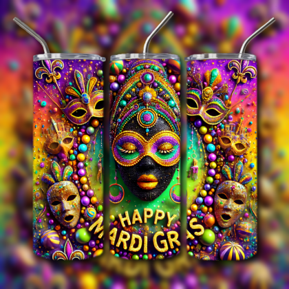 Mardi Gras Tumbler