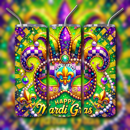 Mardi Gras Tumbler
