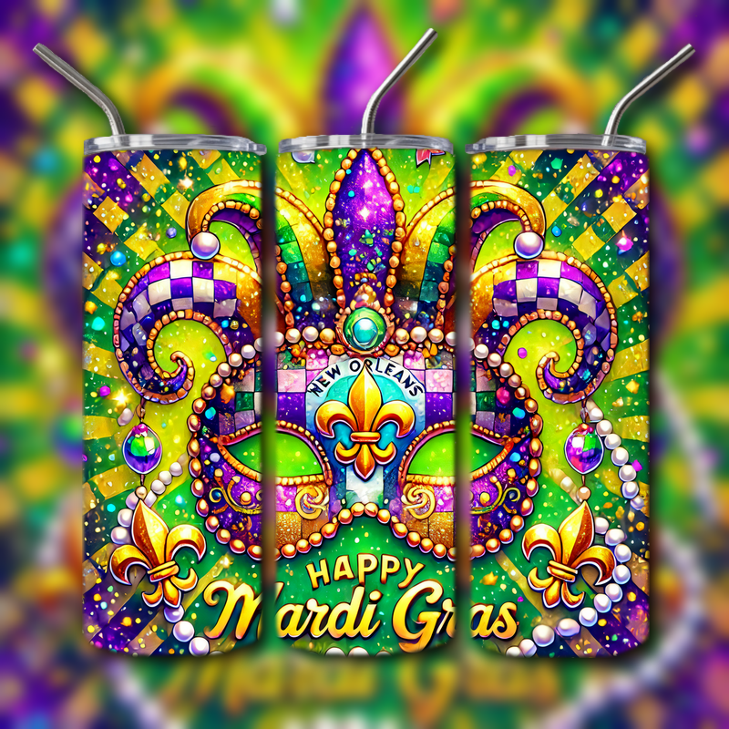Mardi Gras Tumbler