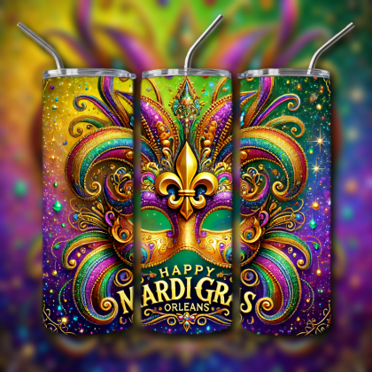 Mardi Gras Tumbler