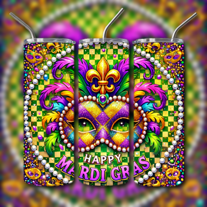 Mardi Gras Tumbler