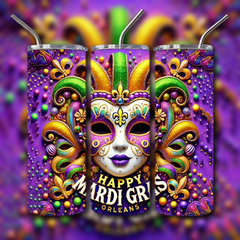 Mardi Gras Tumbler