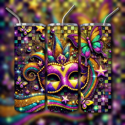 Mardi Gras Tumbler