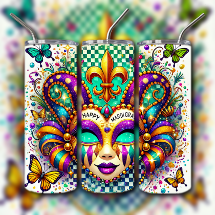 Mardi Gras Tumbler