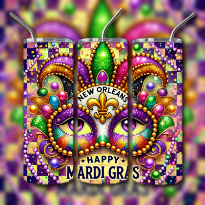 Mardi Gras Tumbler
