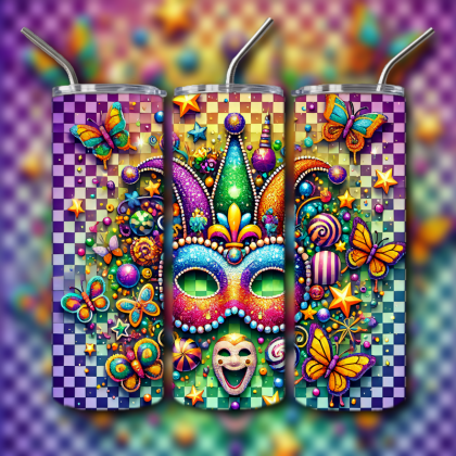 Mardi Gras Tumbler
