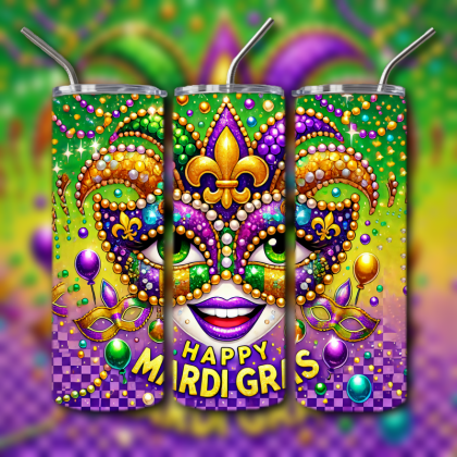 Mardi Gras Tumbler