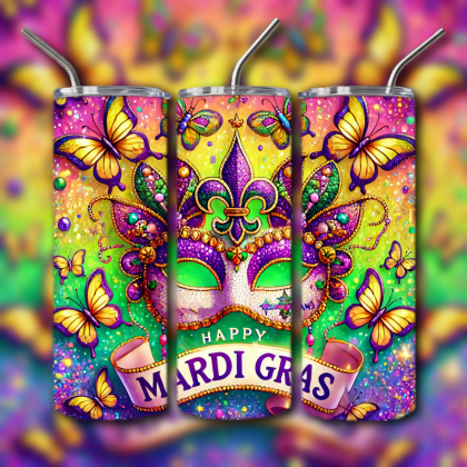 Mardi Gras Tumbler