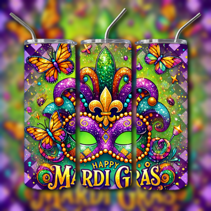 Mardi Gras Tumbler