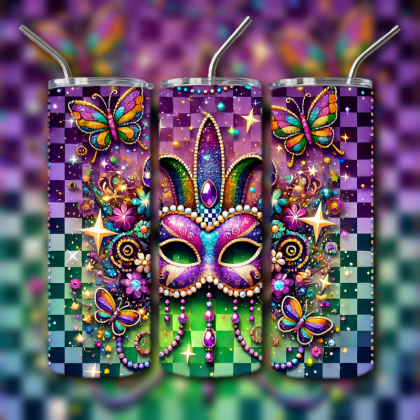 Mardi Gras Tumbler