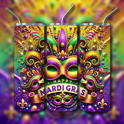 Mardi Gras Tumbler