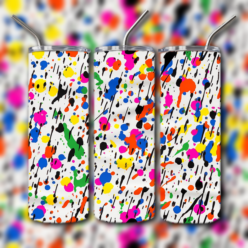 Neon Splatter Tumbler